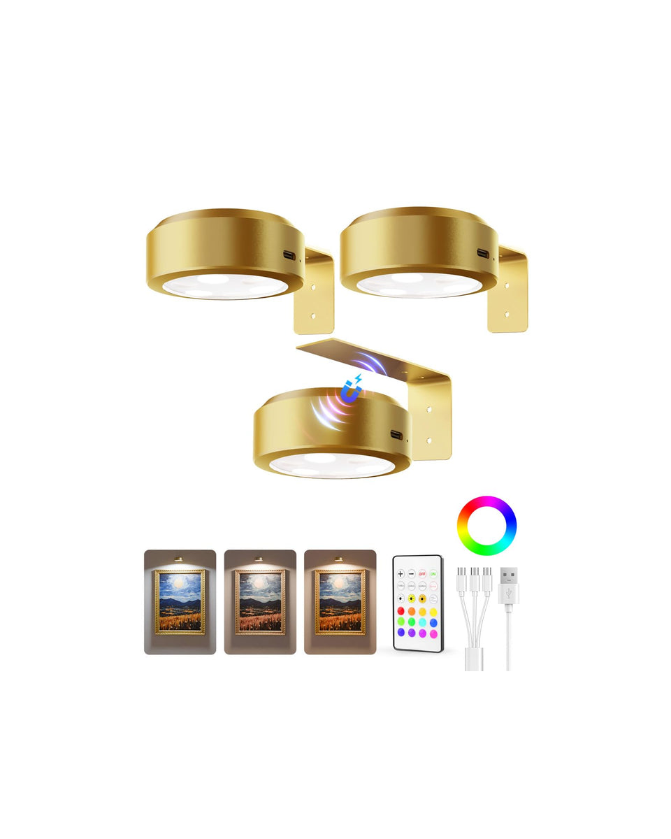 EZVALO picture light charging to show durable power for continuous wall art lighting