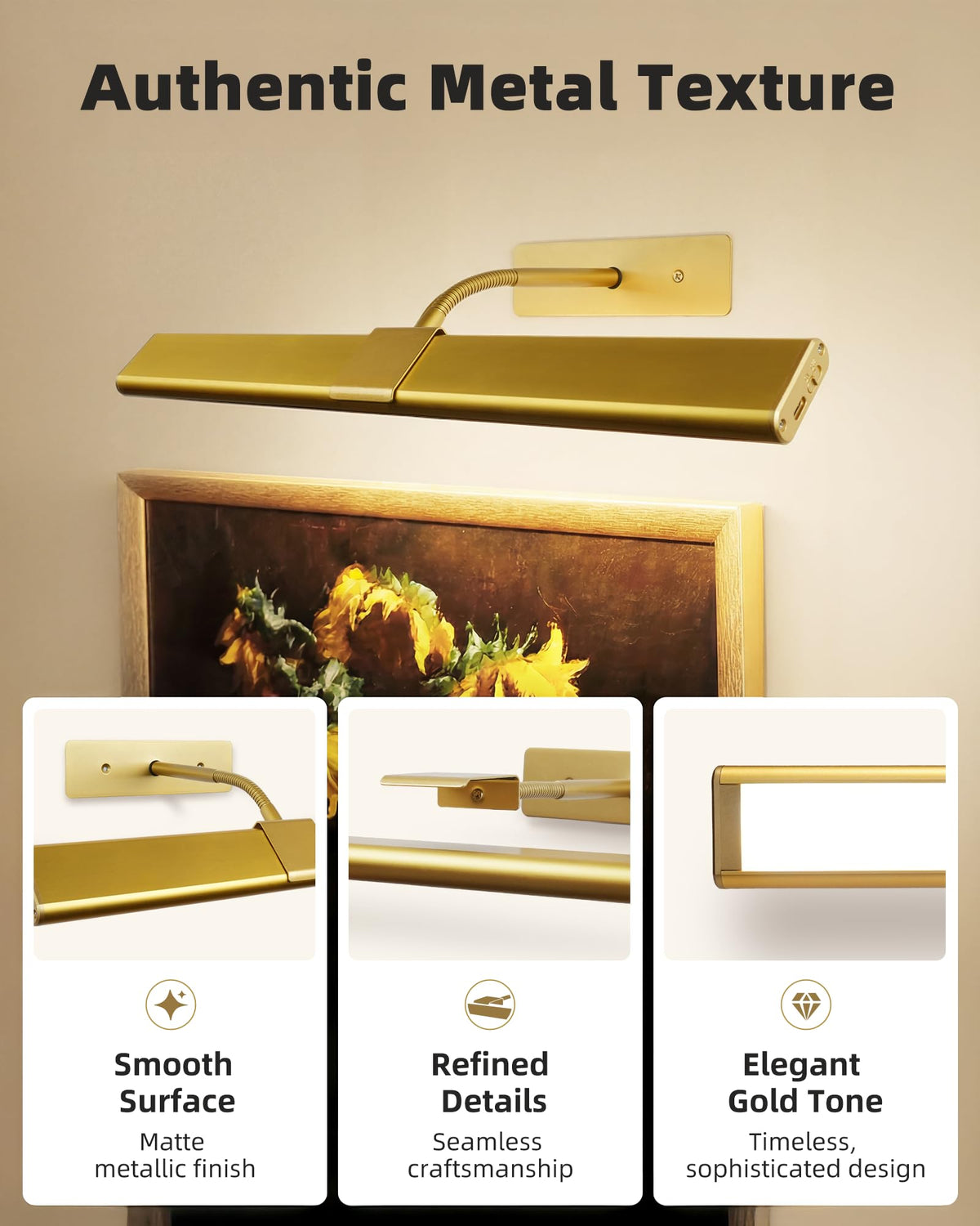 EZVALO gold light rotates 90 degrees to adjust illumination