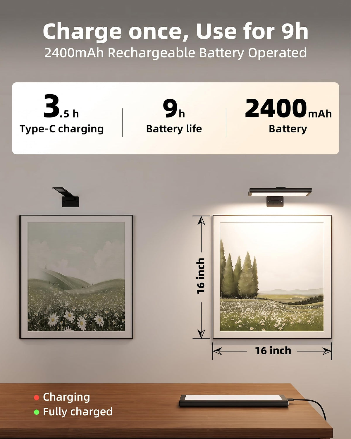 EZVALO picture light remote control enables effortless adjustments from a distance.