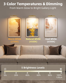 EZVALO picture light demonstrates three color temperatures to suit artwork.