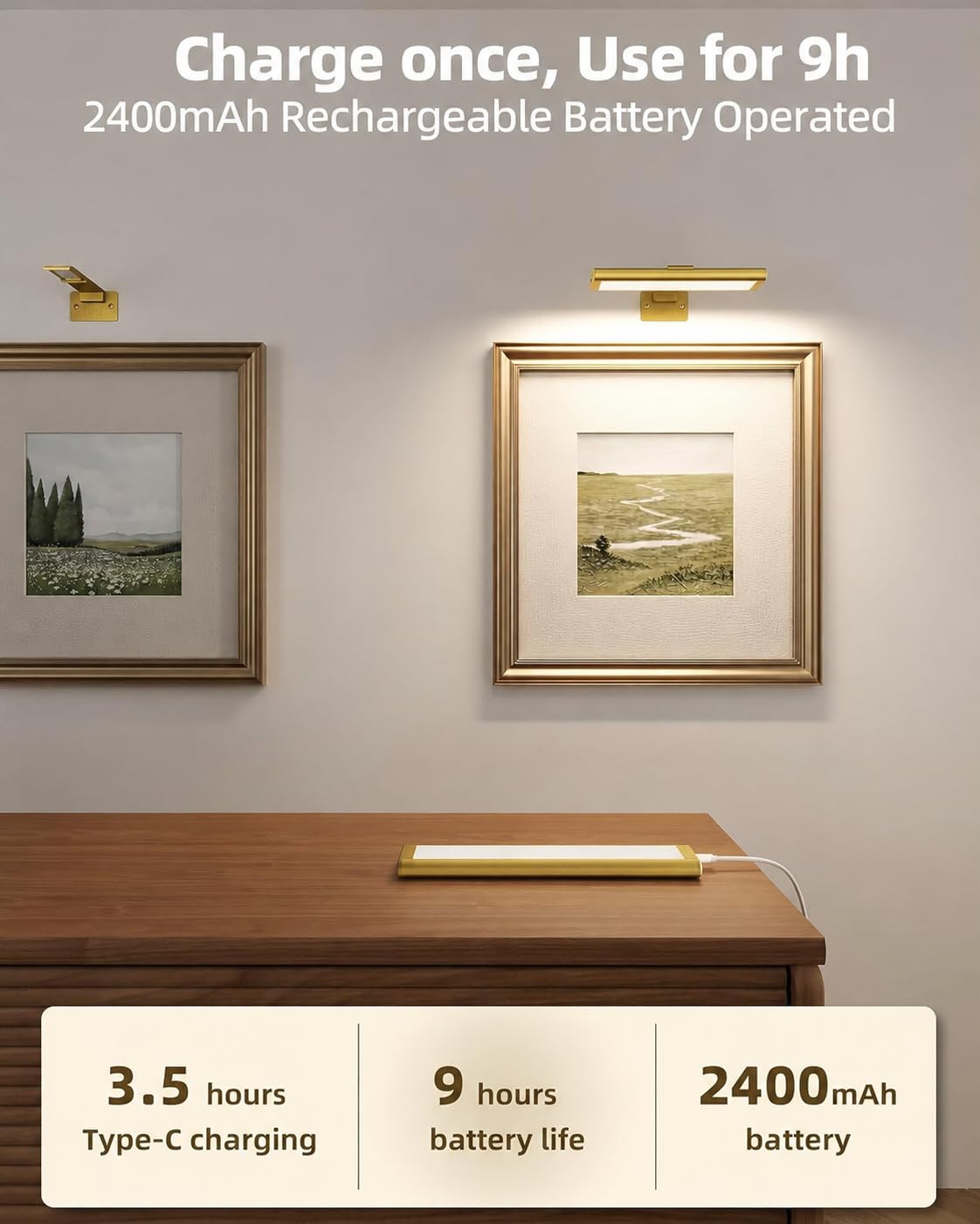 EZVALO light shows 3 color temperatures to suit mood and artwork.