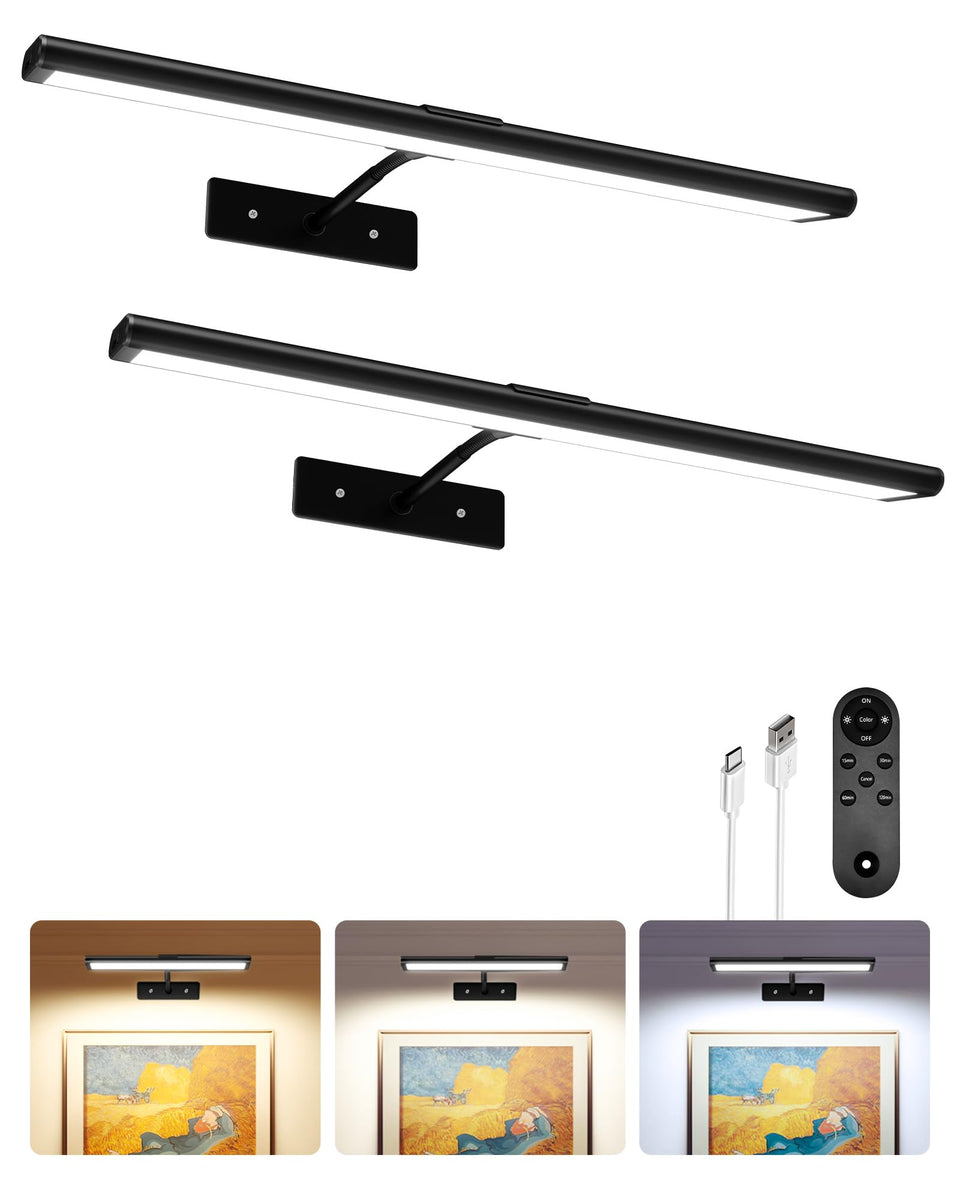 EZVALO Picture Light on wall highlighting artwork with even illumination