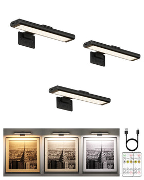 EZVALO picture light wall-mounted setup highlights framed art with wireless convenience.