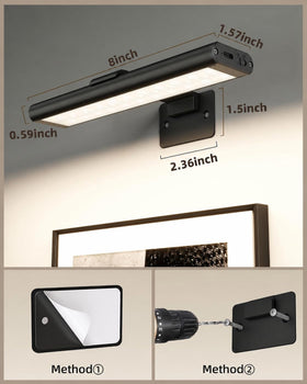 EZVALO light installs via screws or adhesive tape for renters without wall damage.