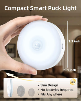 EZVALO puck lights mount magnetically for quick tool-free setup.