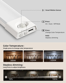 EZVALO rechargeable 1100mAh battery powers long-lasting under-cabinet illumination.