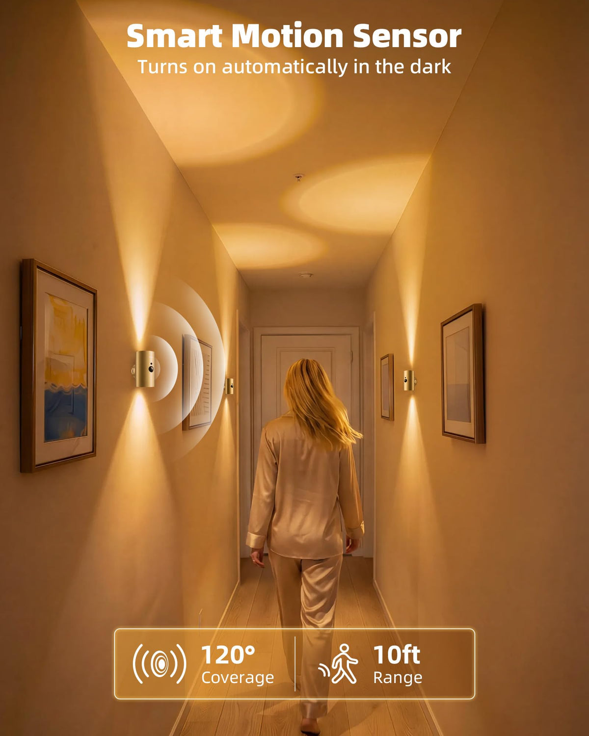 EZVALO rechargeable 4000mAh battery powering cordless sconces