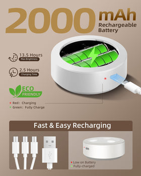 EZVALO 2000mAh rechargeable battery powers cordless wall lights
