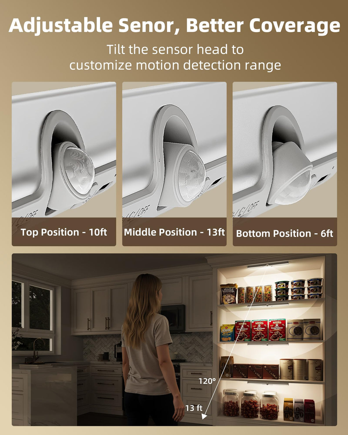 EZVALO rechargeable closet light with 1800mAh battery for extended use