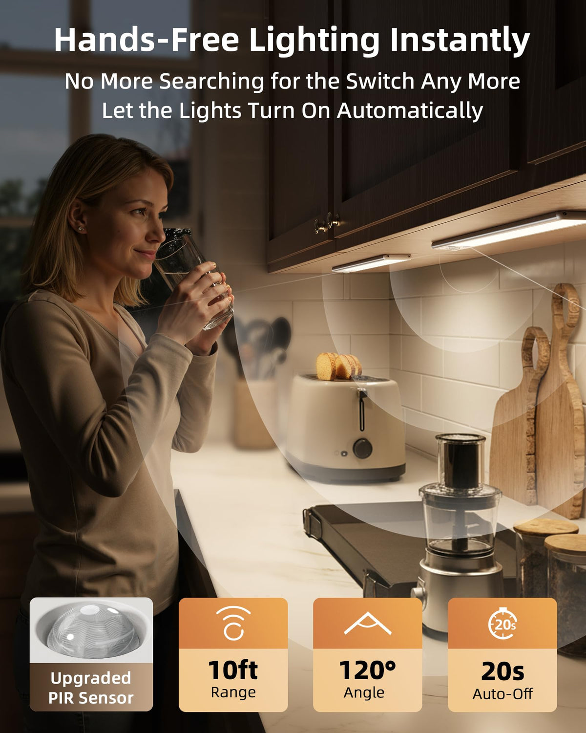 EZVALO rechargeable motion sensor light with USB-C for fast charging.