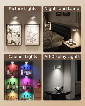 EZVALO RGB color options illuminate artwork with vibrant mood lighting
