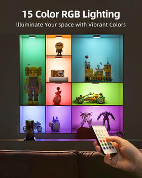 EZVALO RGB colors mode adds vibrant accents for shelves and displays.