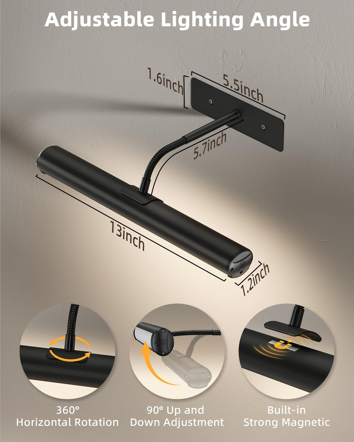 EZVALO rotatable wall bracket directs light precisely where needed.