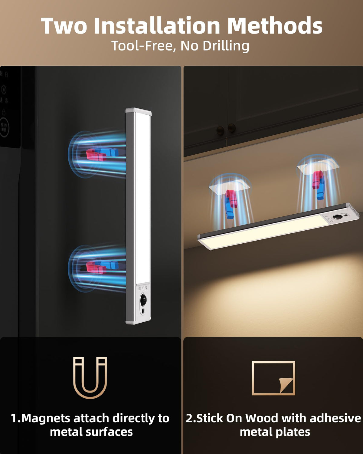 EZVALO slim-profile light fits under cabinets with 0.53-inch height.
