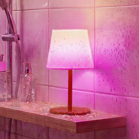 EZVALO spa-like shower lamp angle view shows adjustable placement and bright illumination
