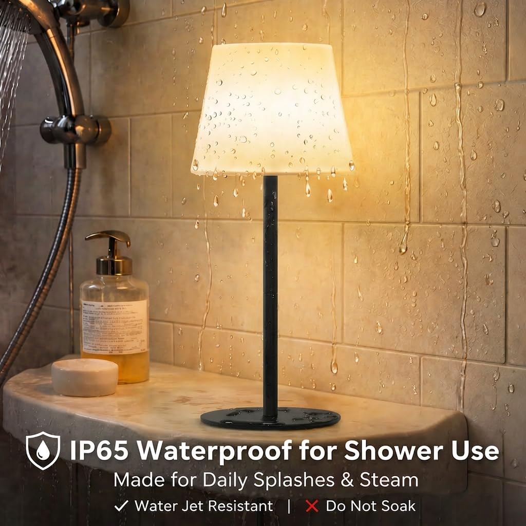 EZVALO Spa-Like Shower Lamp rechargeable cordless design for versatile placement