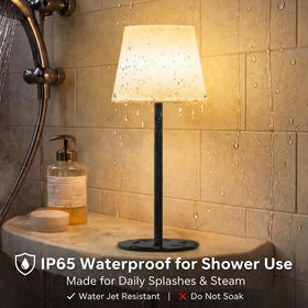 EZVALO Spa-Like Shower Lamp side profile with USB-C charging port for quick recharges