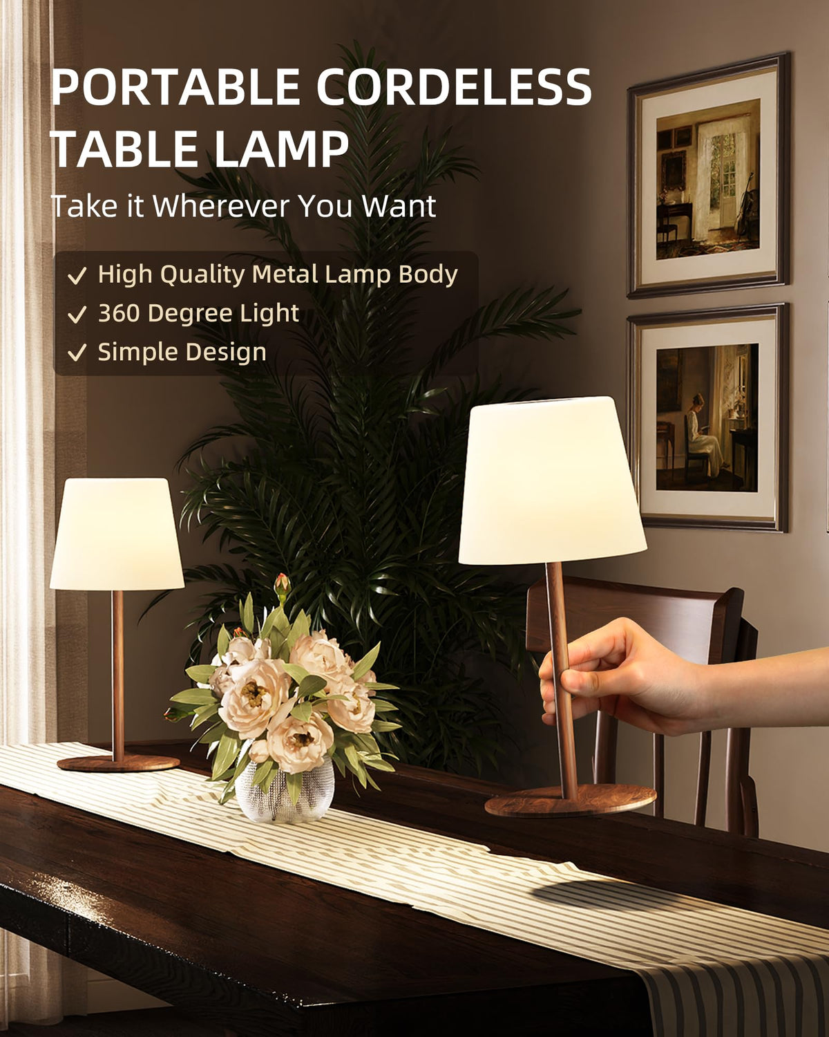 EZVALO Spa-Like Shower Lamp touch control with stepless dimming for precise brightness.