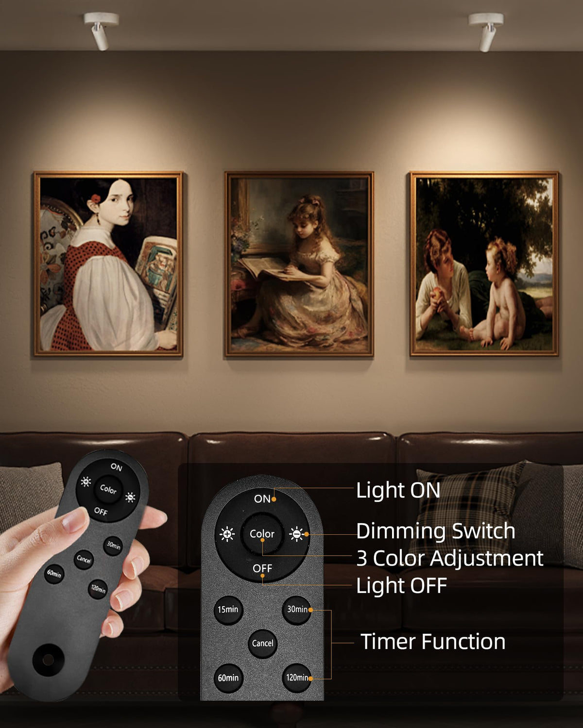EZVALO spot light remote-control enables easy on/off and temperature cycling.