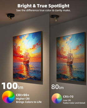 EZVALO 100-lumen CRI90+ light preserves color accuracy