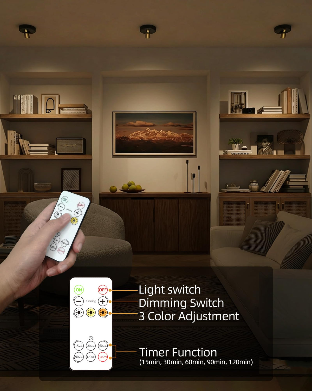 EZVALO Spotlight head rotates 350° for precise focal lighting