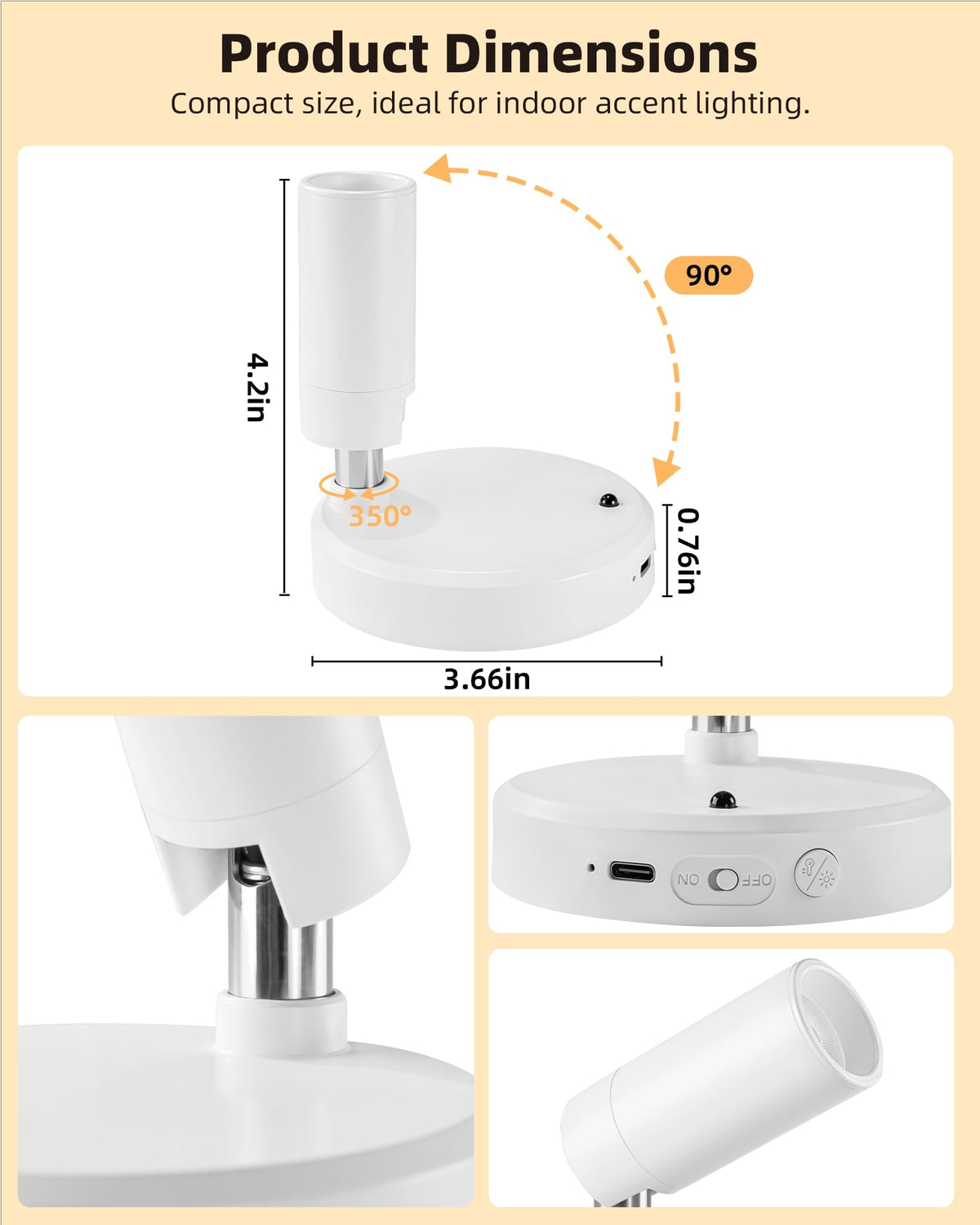 EZVALO Spot Lights mount securely with adhesive or screws.