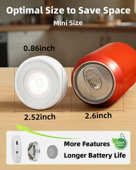 EZVALO stick-on tap light 2.5-inch adds portable illumination wherever needed.