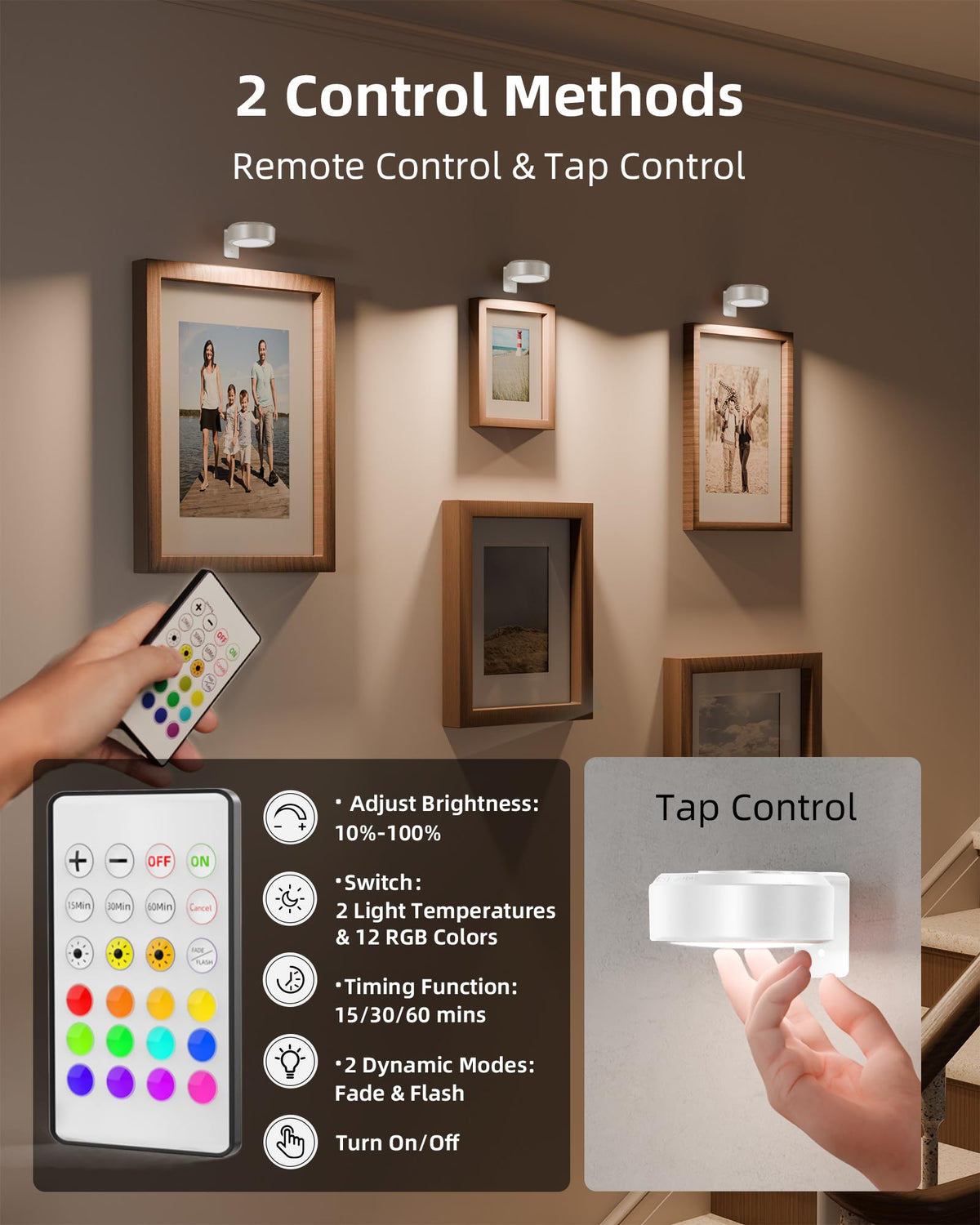 EZVALO tap-control makes on/off and color changes quick