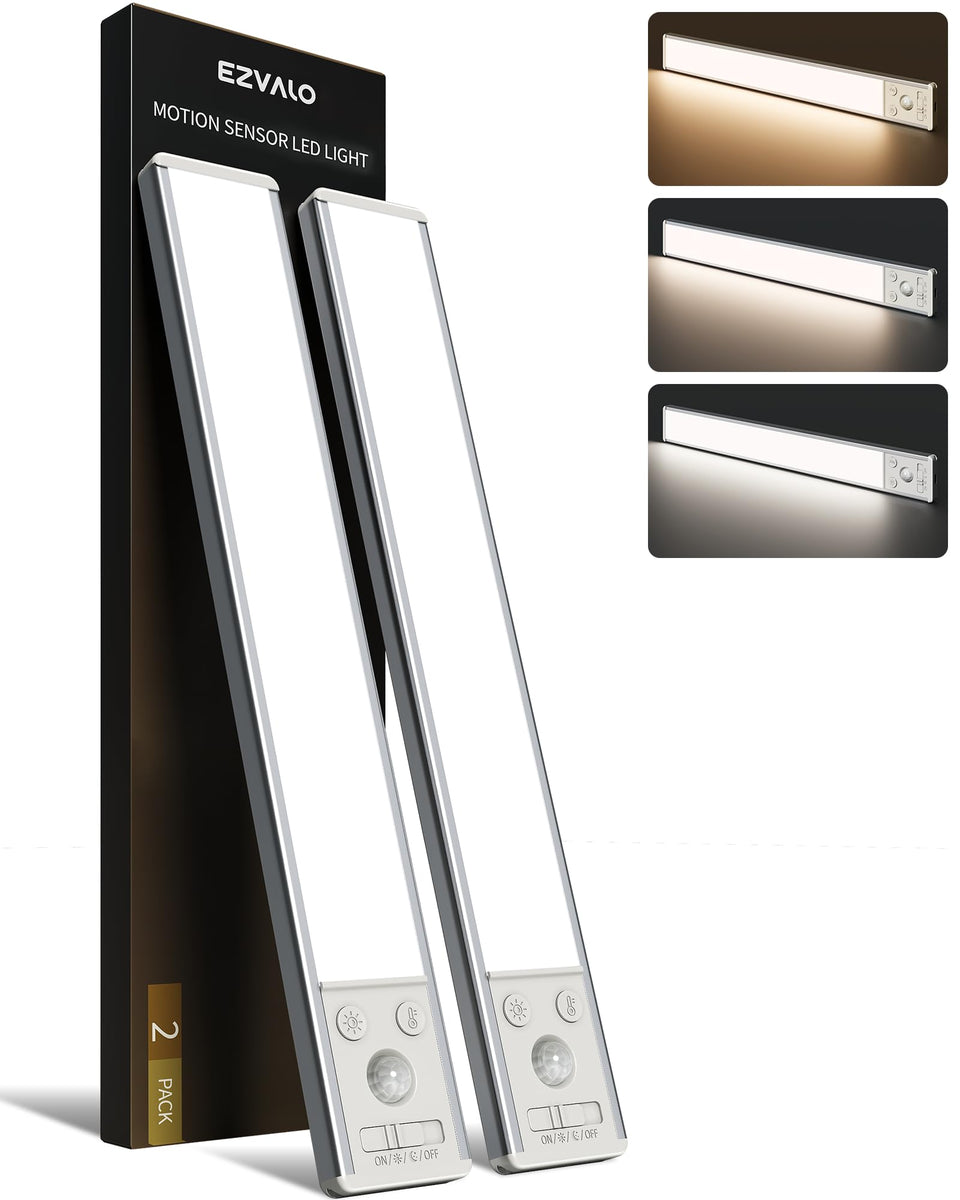 EZVALO under-cabinet light with magnet attachment for quick mounting.