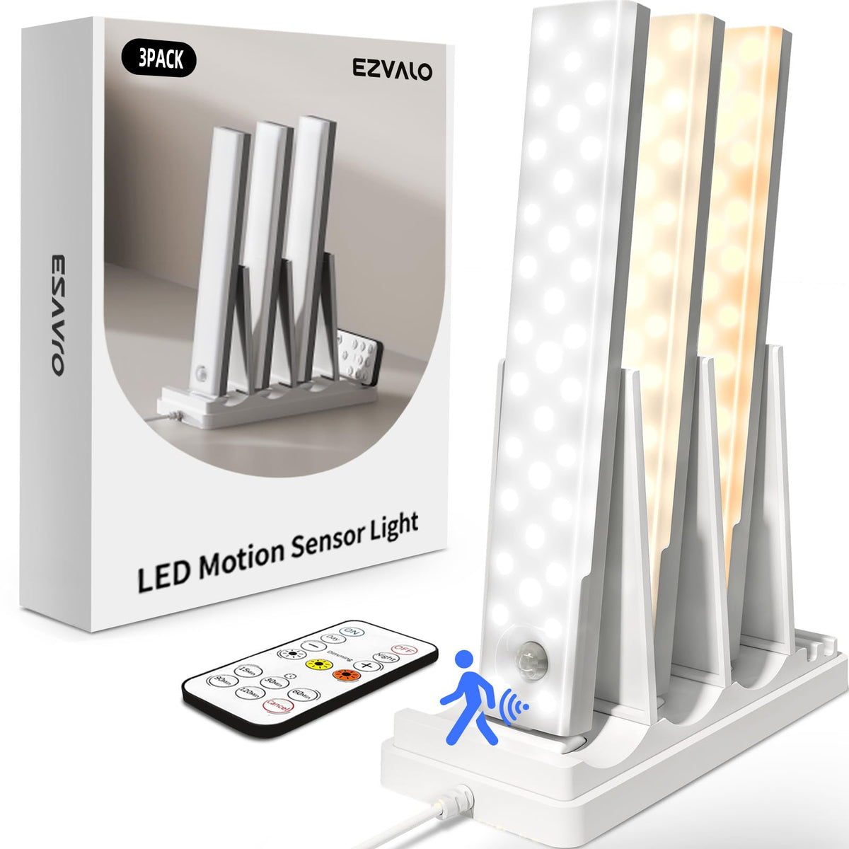 EZVALO under-cabinet light with remote control for easy brightness tuning