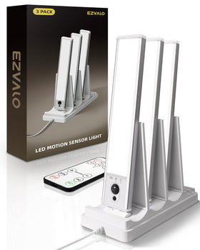 EZVALO under-cabinet lighting 3-pack illuminating counters with motion-activated dimmable brightness