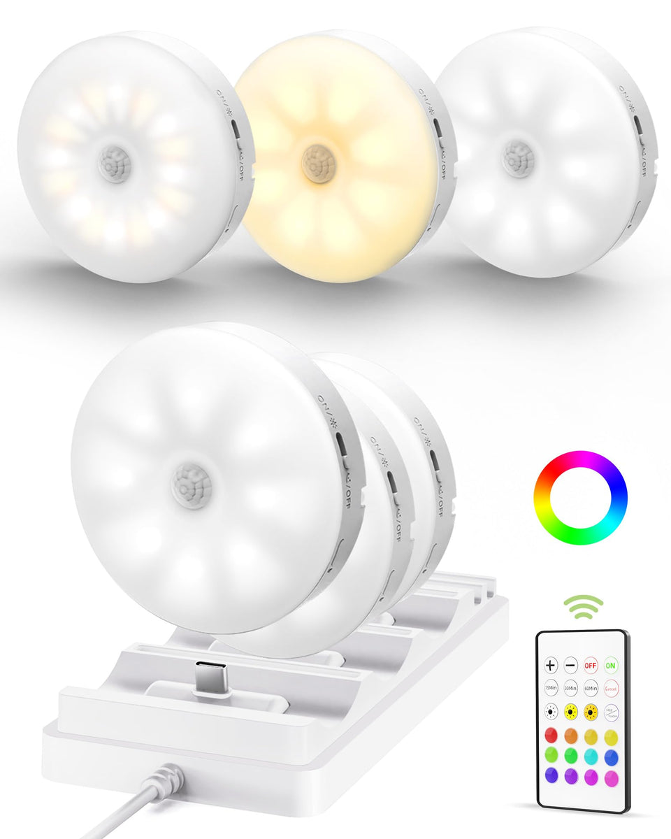 EZVALO under-cabinet puck light with remote for easy control in kitchen or shelves