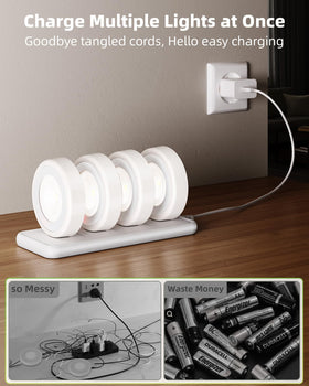 EZVALO USB-rechargeable puck light keeps spaces bright without disposable batteries.