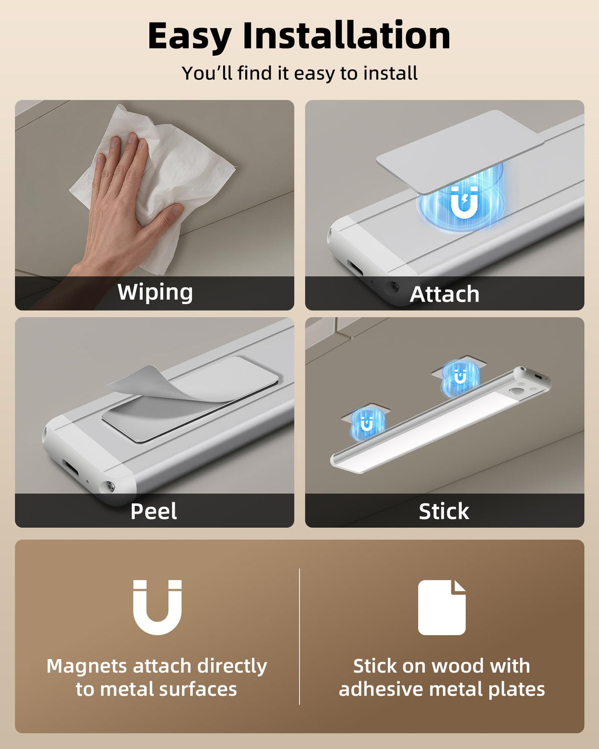 EZVALO ideal for kitchens, pantries, closets and stairs