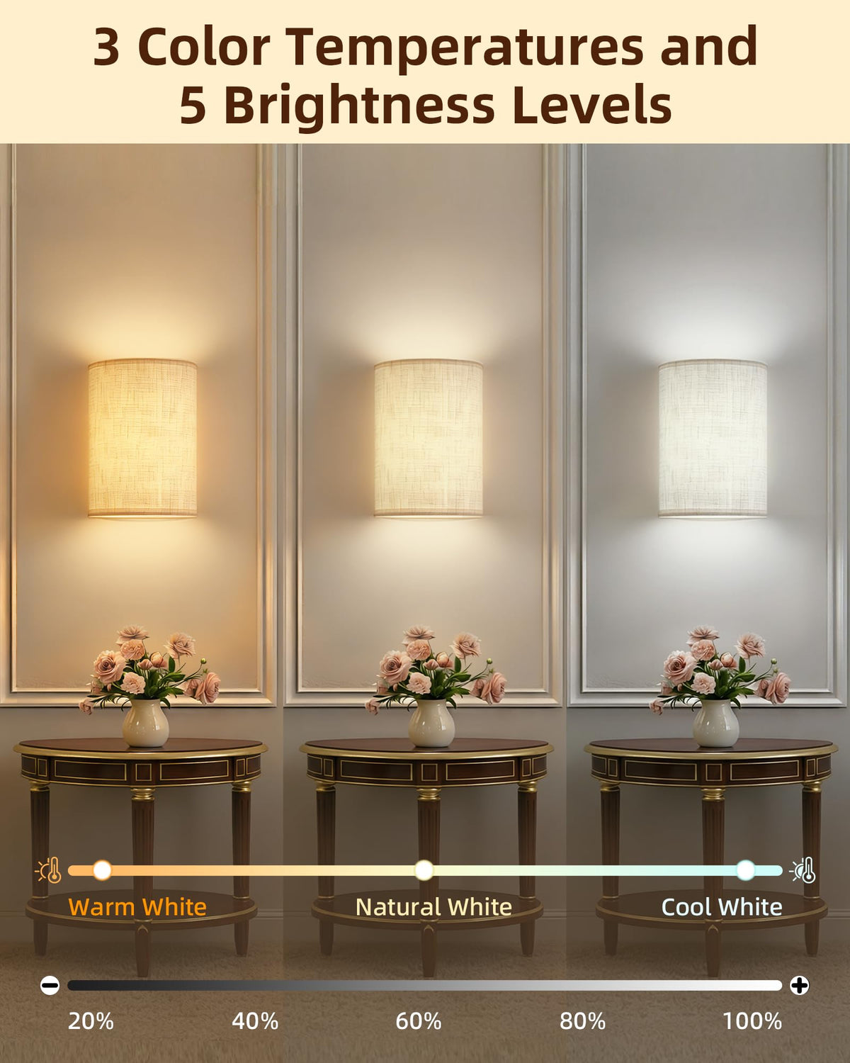 EZVALO USB-C rechargeable wall sconce enabling cordless placement.