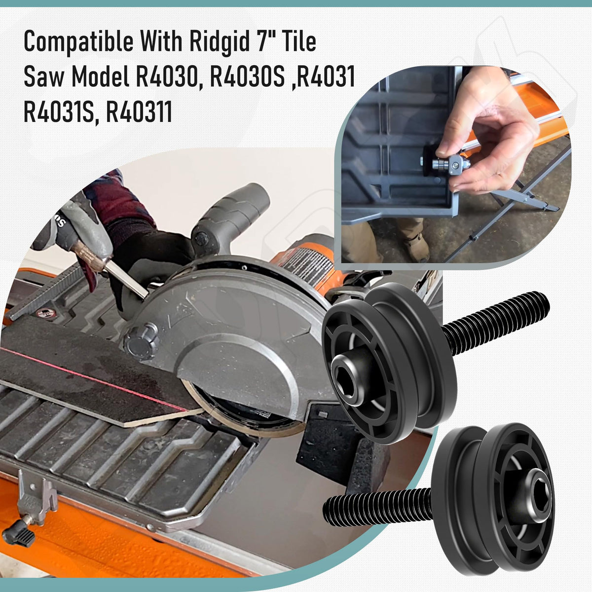 EZYPACK table roller for Ridgid 7-inch saw R4031 maintains alignment