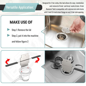 EZYPAK stainless steel construction for durable kitchen drain maintenance.