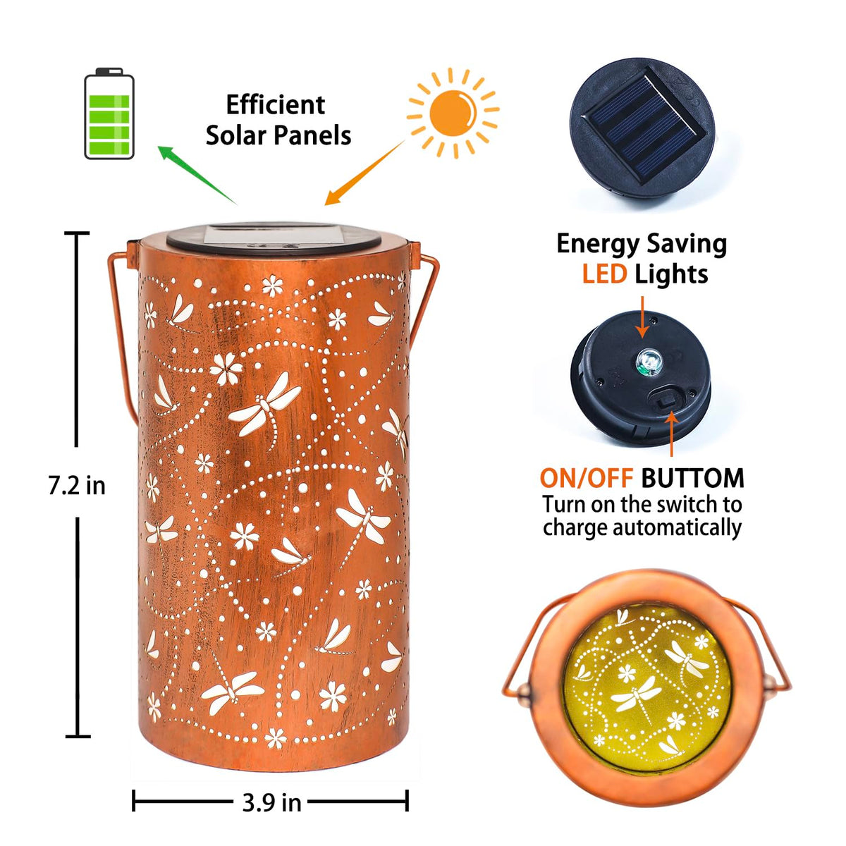 EZTZEN Dragonfly lantern enhances garden ambience with warm glow