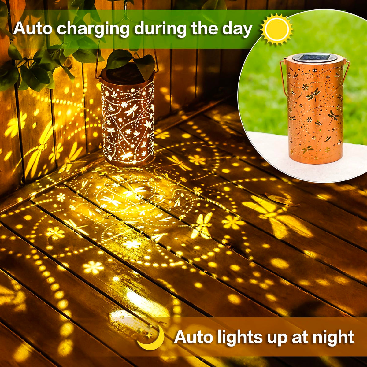 EZTZEN Dragonfly lantern IP65 waterproof design withstands outdoor weather