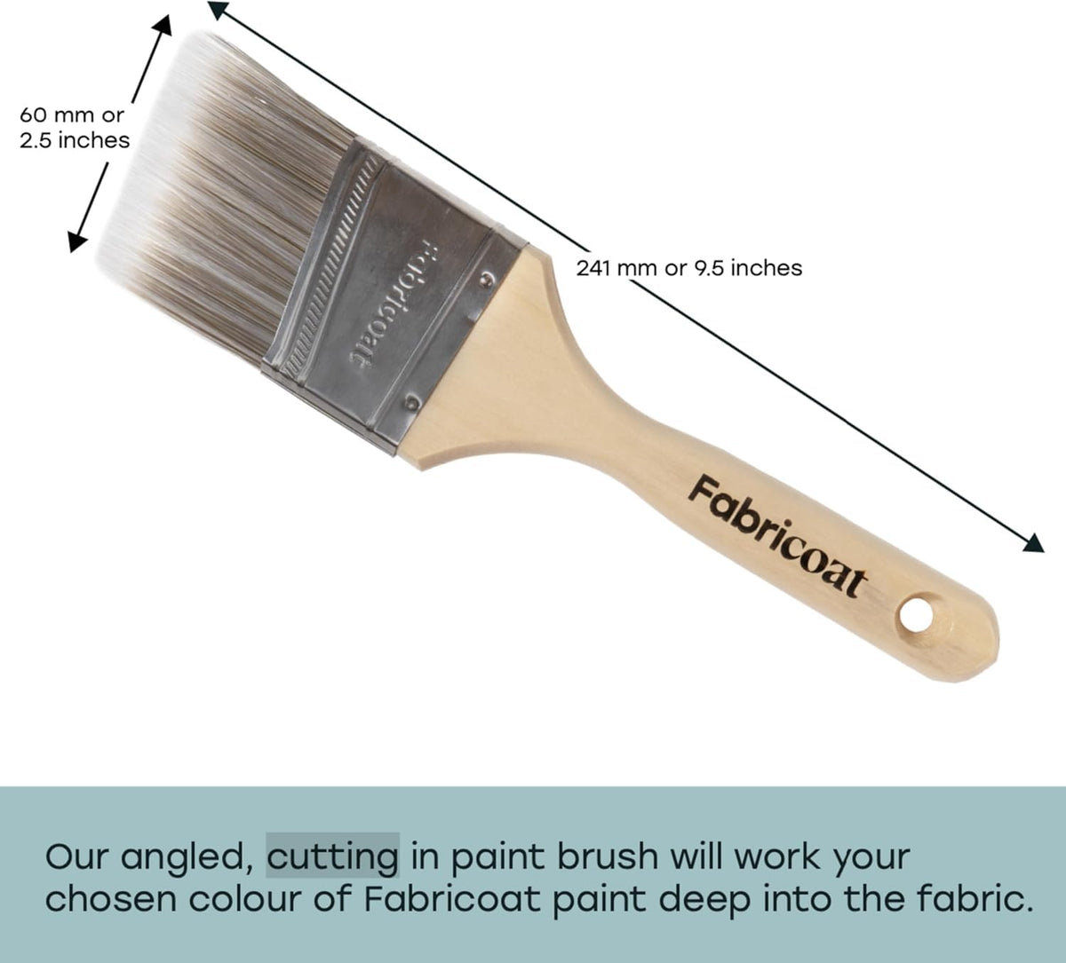 Fabricoat angled paint brush for precise fabric paint application