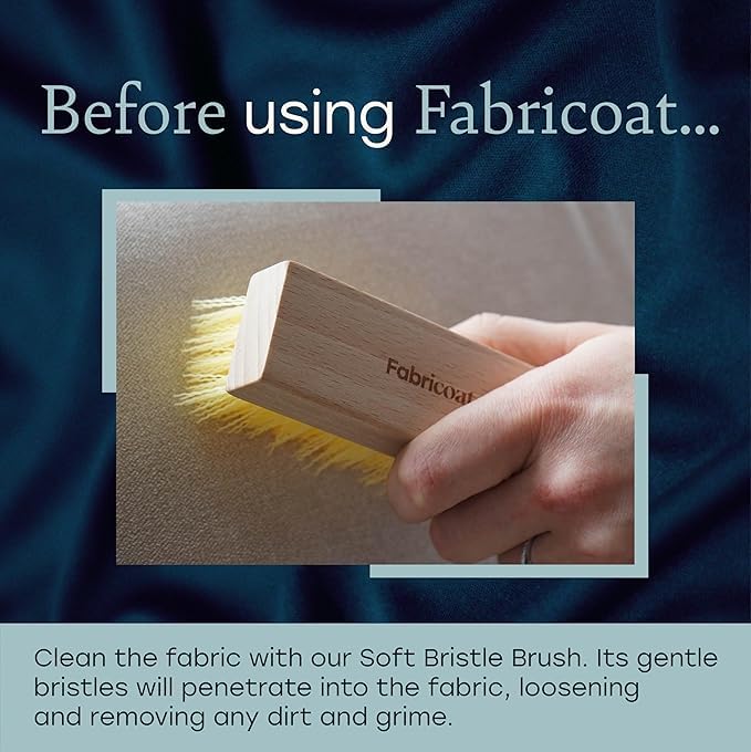 Fabricoat cleaning and prep brush removes dirt from fabrics
