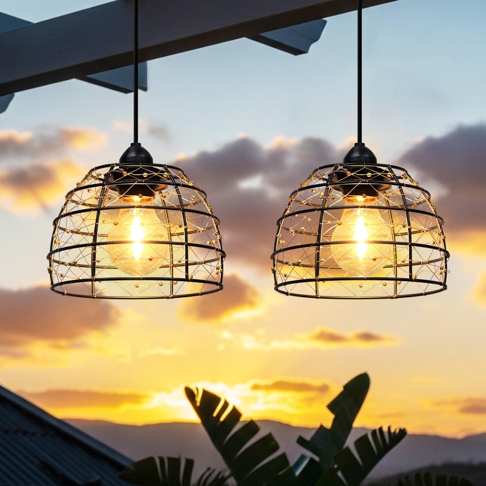 FabStyl battery-operated hanging chandelier for patios and gazebos