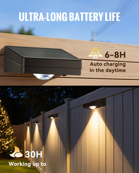 FabStyl solar fence light provides dusk-to-dawn auto operation for hands-free use.