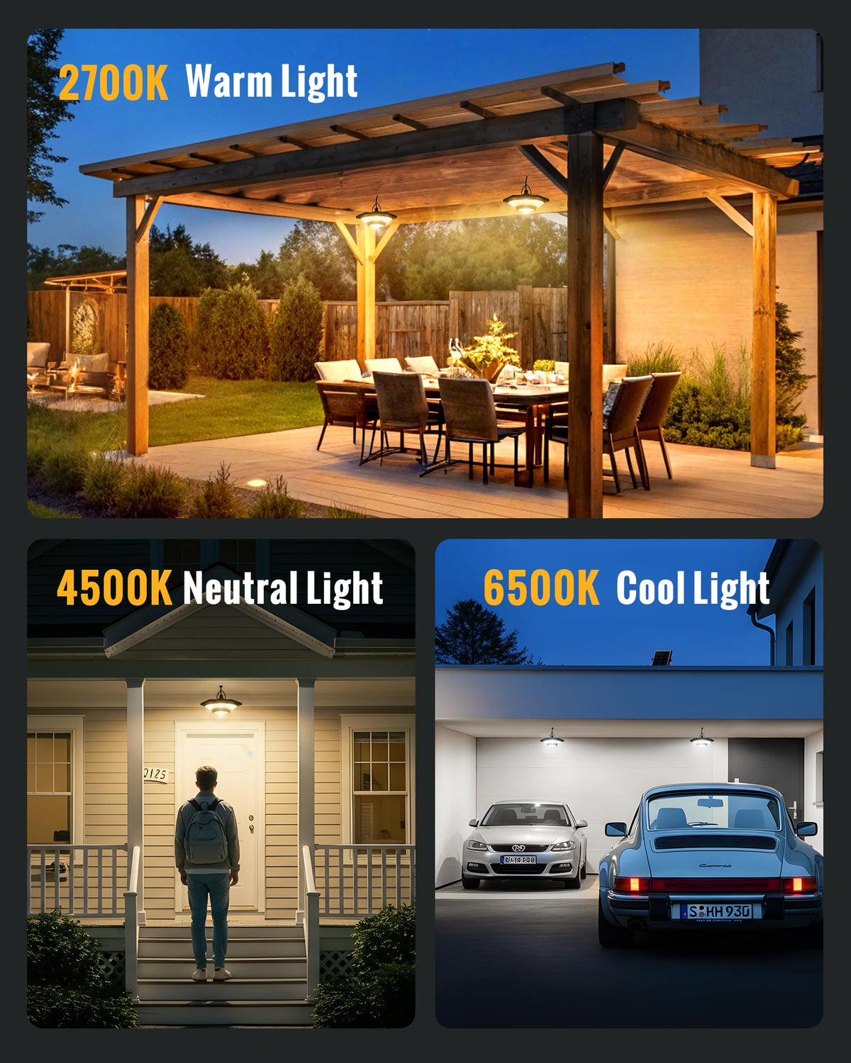 FabStyl split-design light with outdoor panel for flexible placement