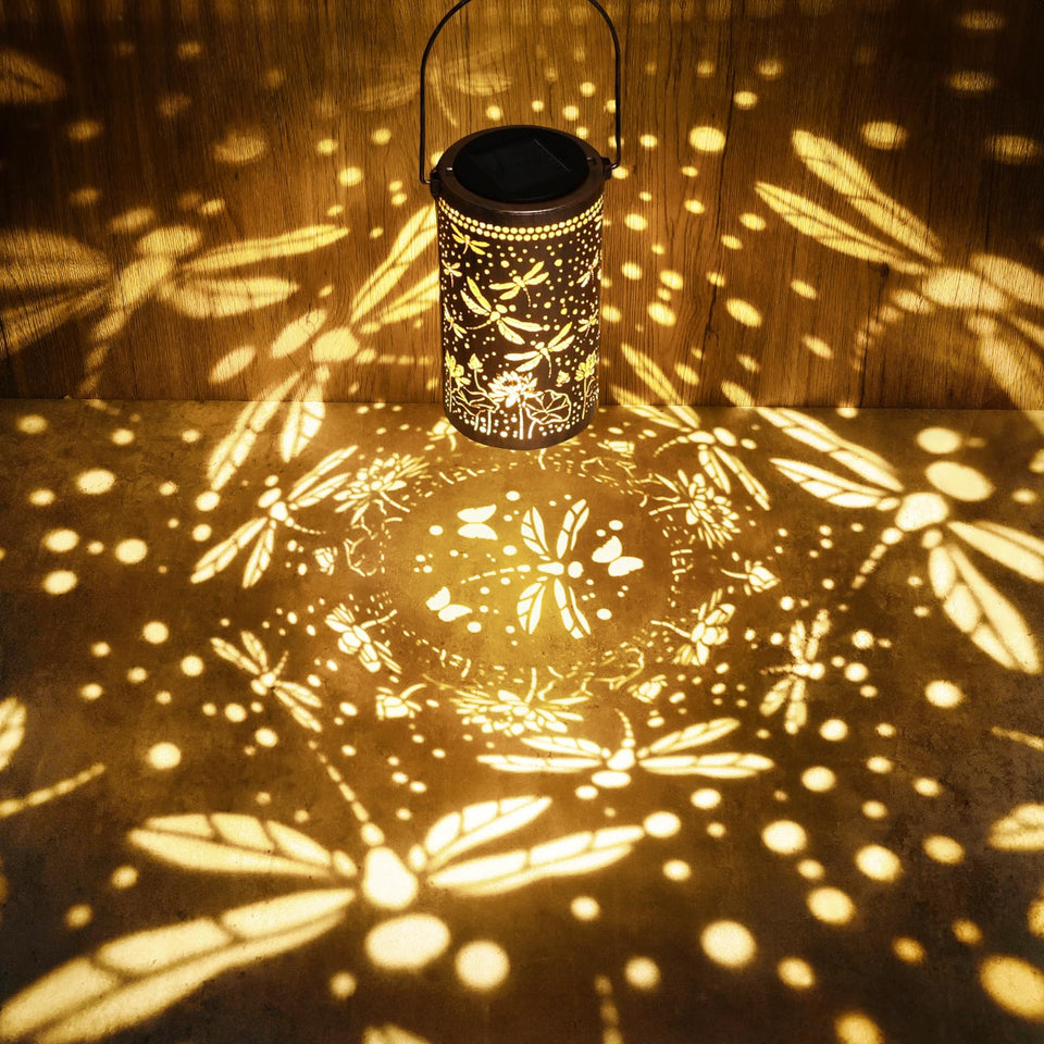 Fabuday dragonfly lotus outdoor lantern hanging for garden ambiance