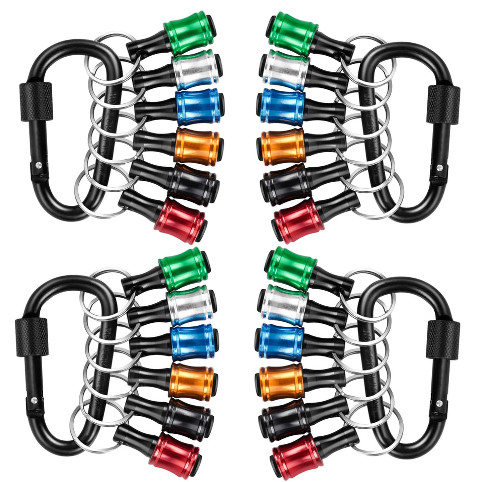 FACAINCXS Bit Holder Keychain 24pc front view emphasizes portability and organization