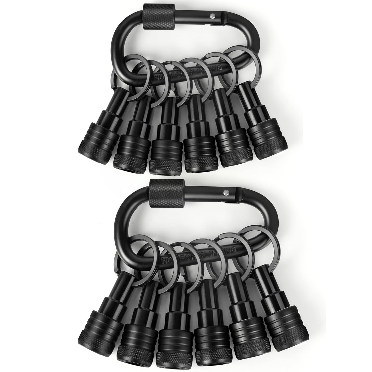 FACAINCXS black 12pcs bit holders keychain keeps bits organized for travel