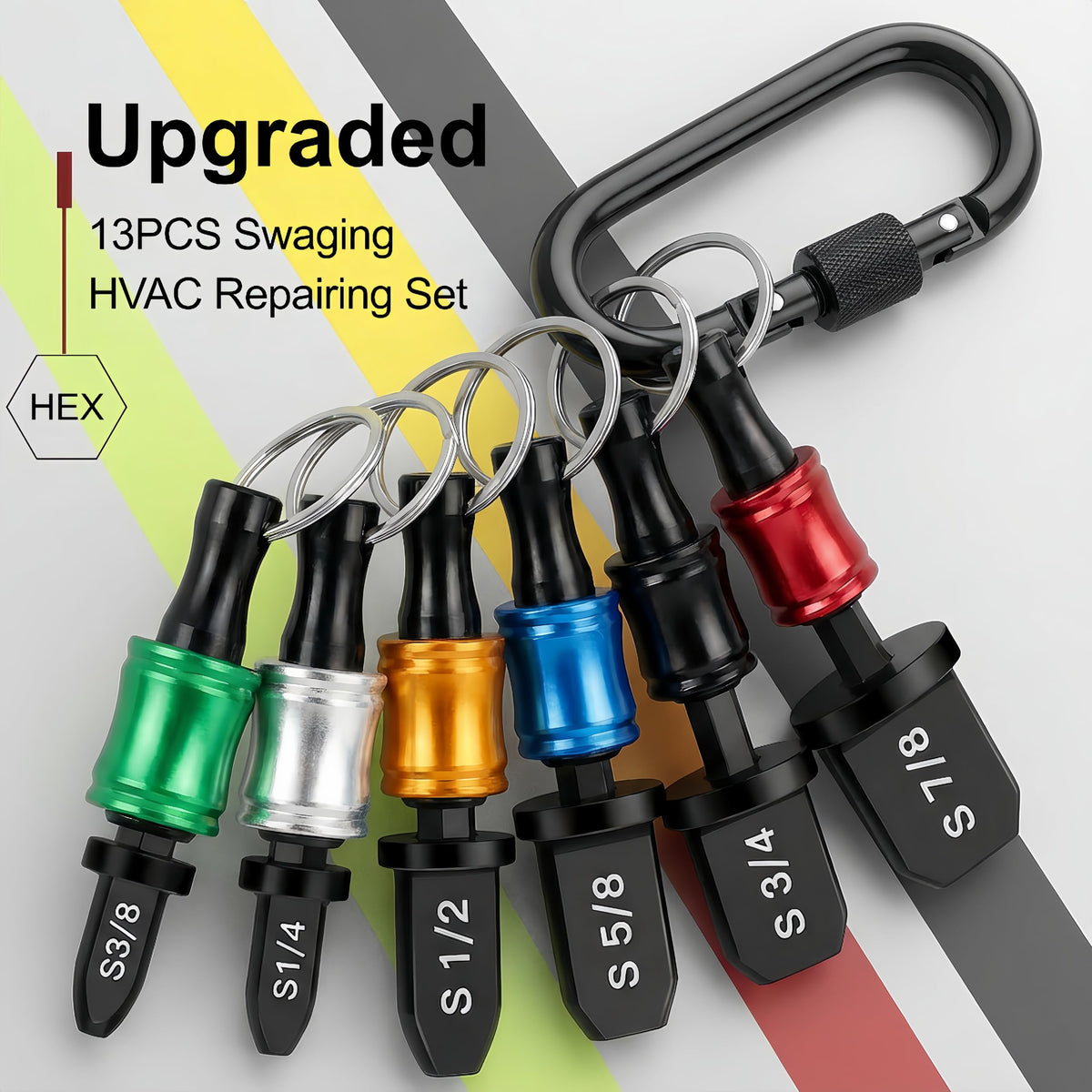 FACAINCXS quick release bit holders in color coded design for easy tool selection during tasks