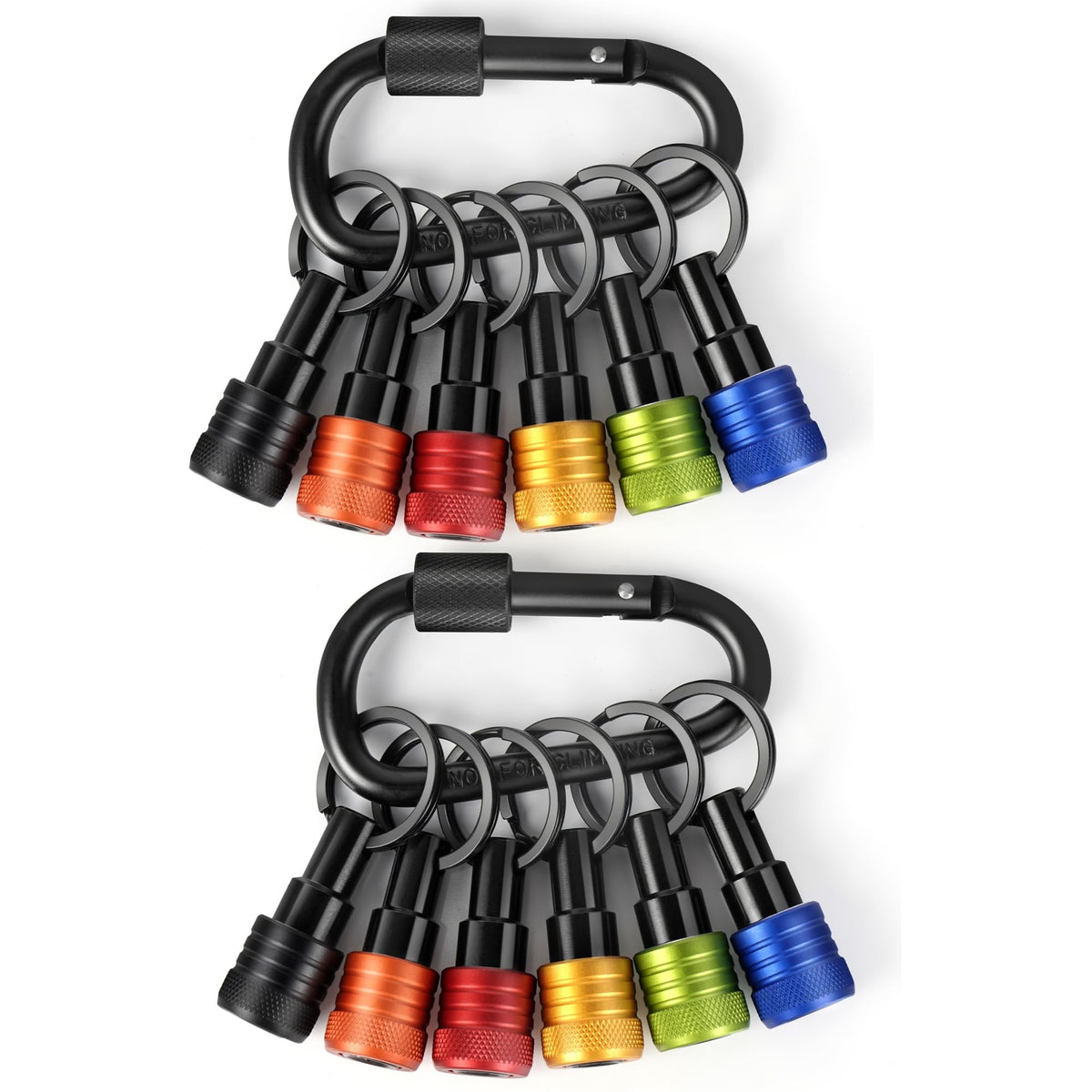 FACAINCXS upgraded color 12pcs bit holders keychain for quick access.
