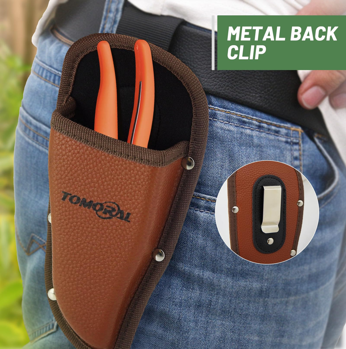 Facecool garden shears holder in PU leather protects blades during work